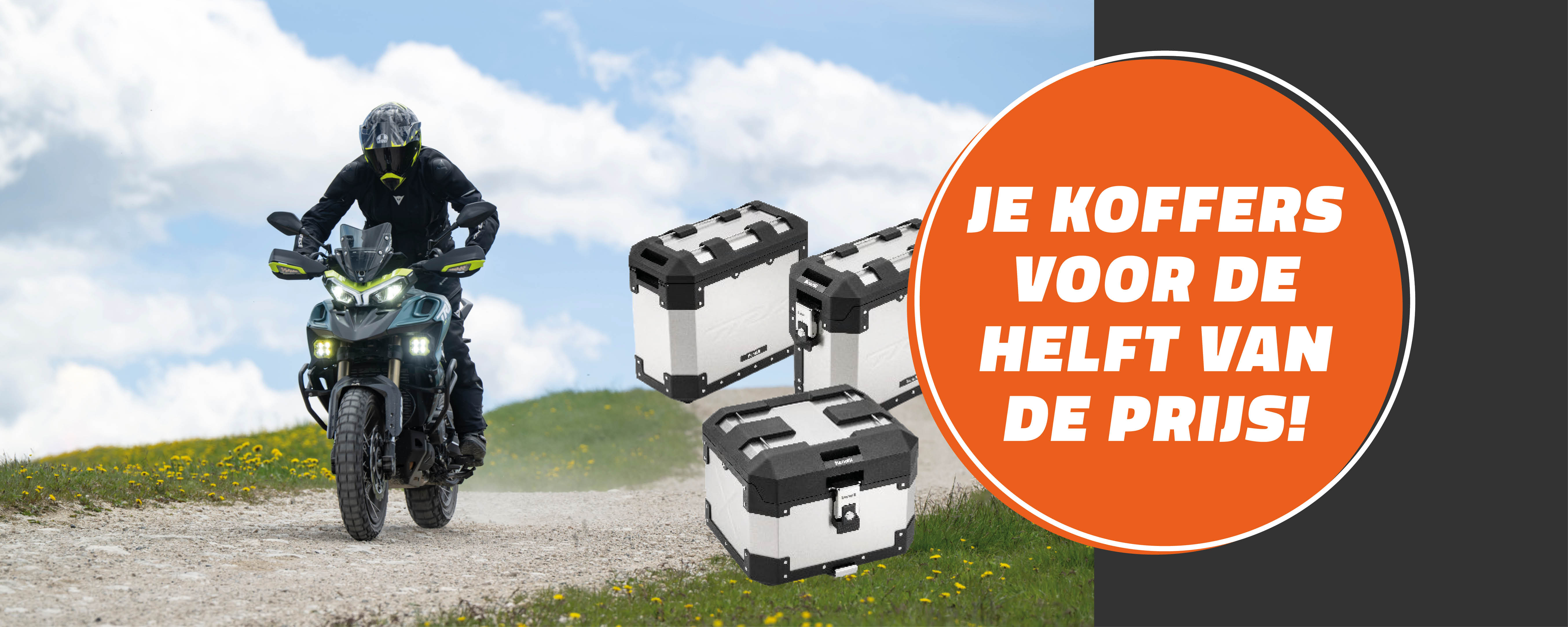 Benelli TRK 902 tijdelijk extra compleet met 50% korting op aluminium kofferset
