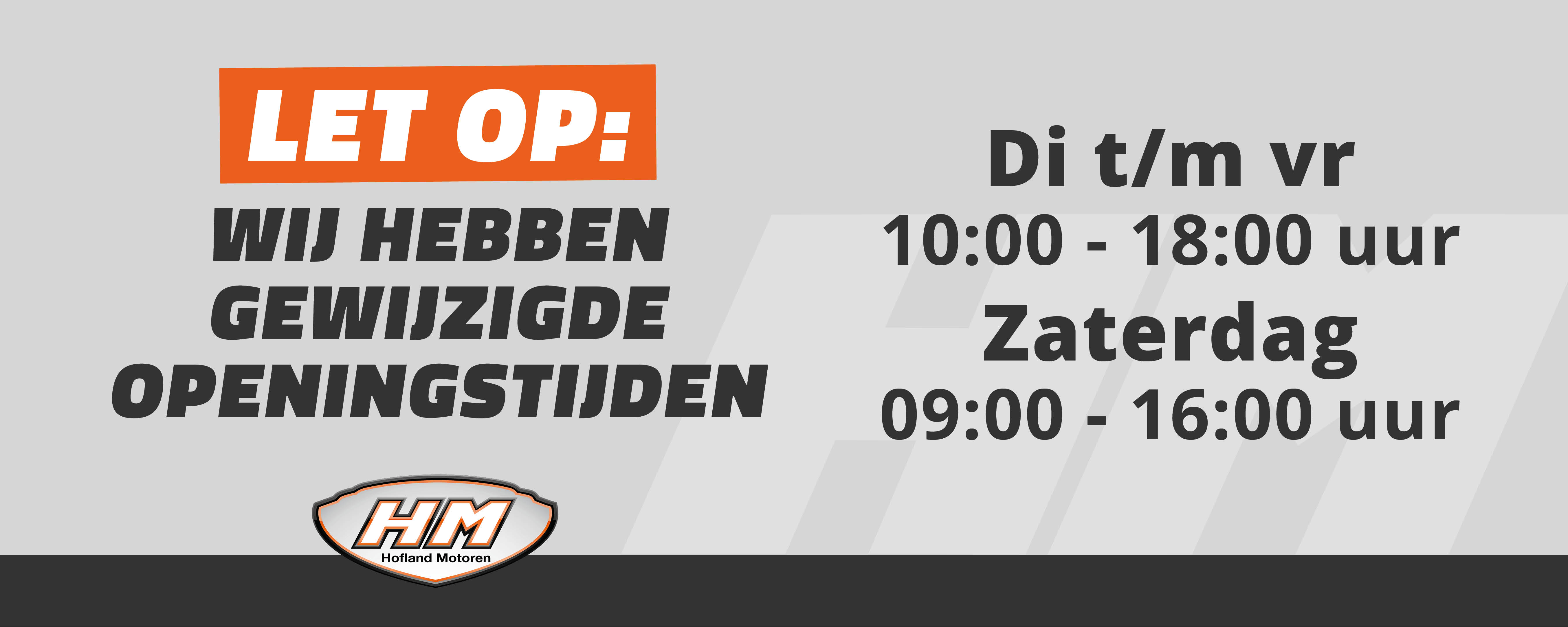 Nieuwe openingstijden vanaf 1 september 2025