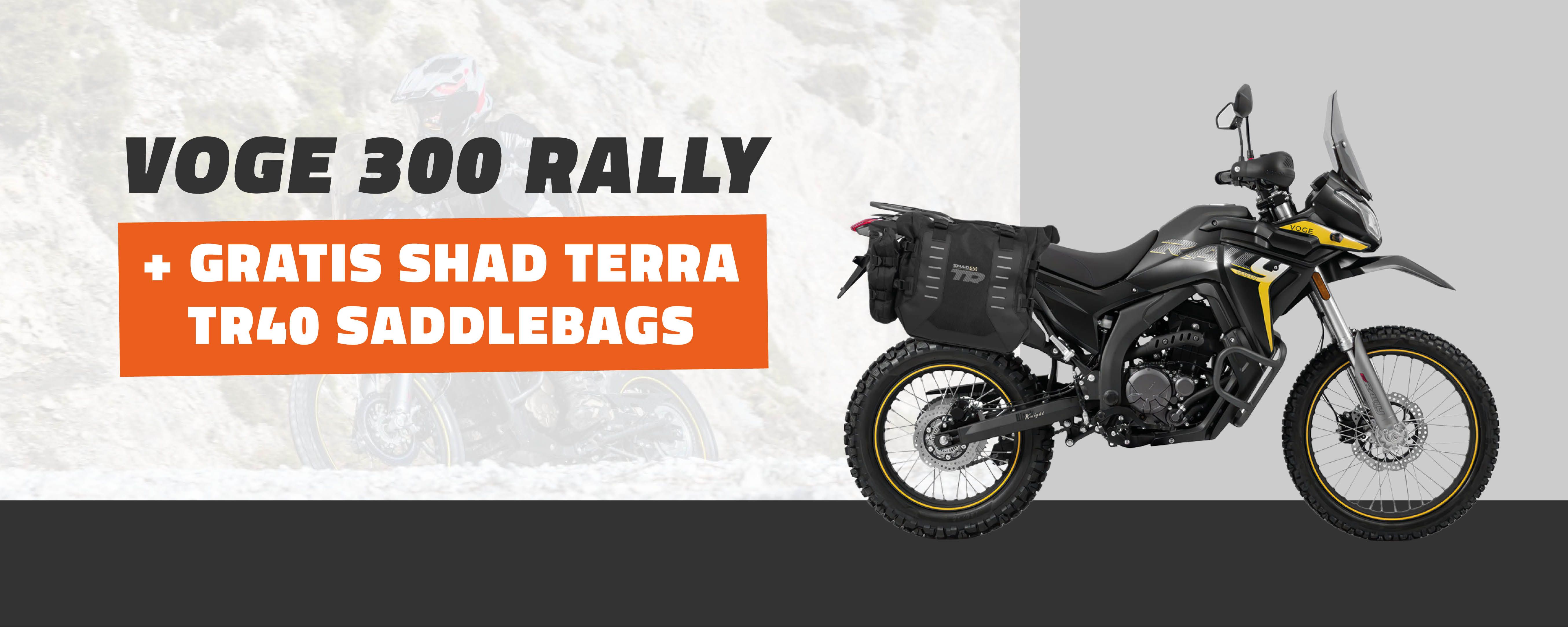 VOGE 300RALLY met gratis SHAD TERRA tassenset t.w.v. € 550,-