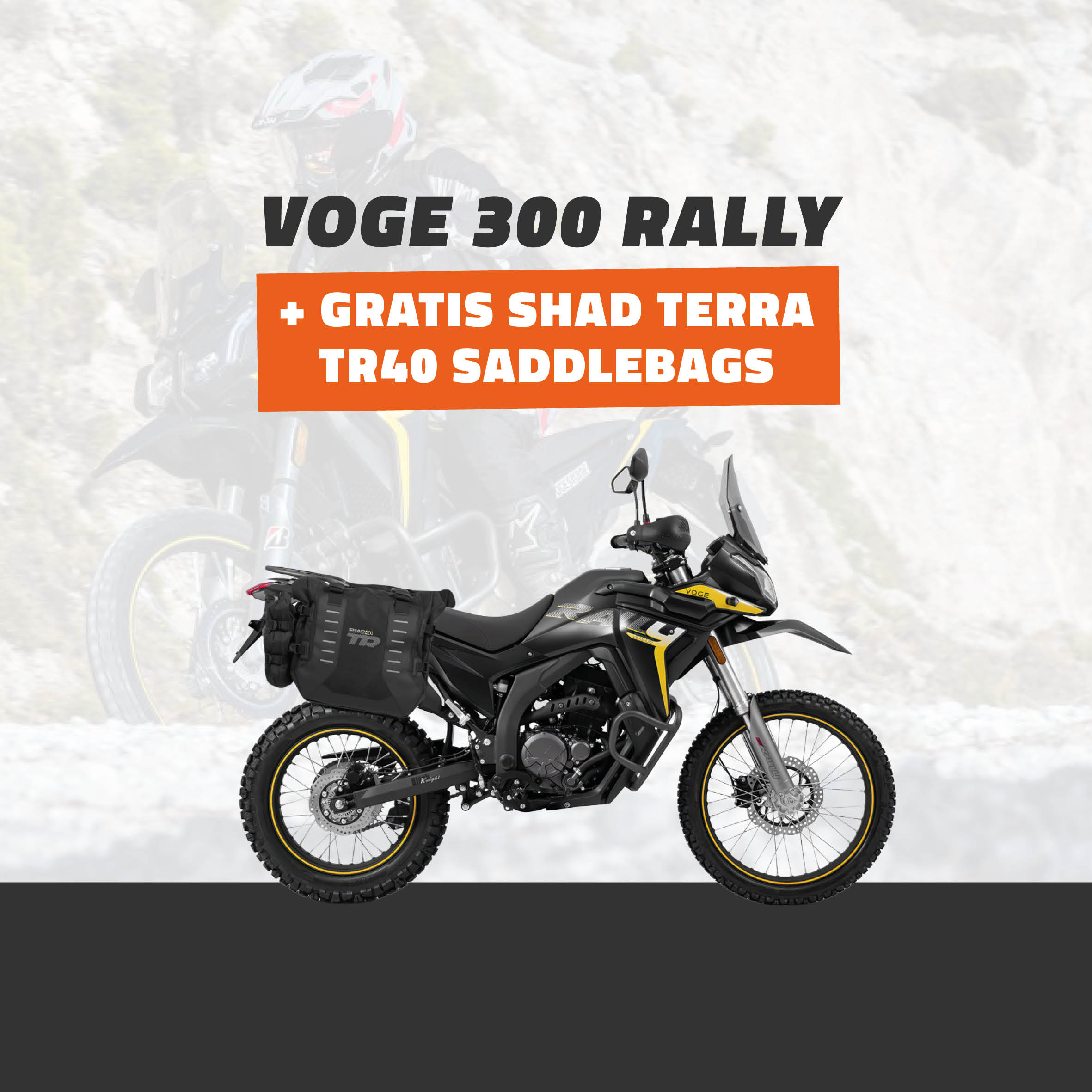 VOGE 300RALLY met gratis SHAD TERRA tassenset t.w.v. € 550,-