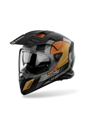 Motorhelm Airoh, Bandit Horn Orange matt zwart/gou