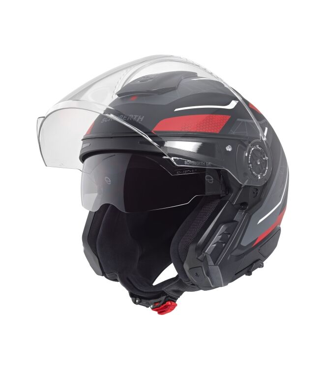 Motorhelm Schuberth, J2 Sigma Grey zwart - rood