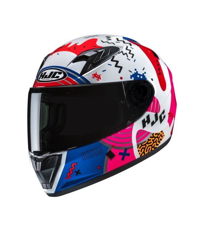 Motorhelm HJC, Y10 Mika wit/roze