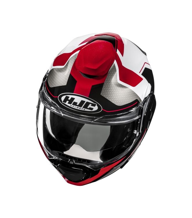 HJC F100 Bios Systeemhelm wit/rood