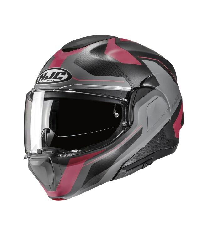 HJC F100 Bios Systeemhelm roze/grijs