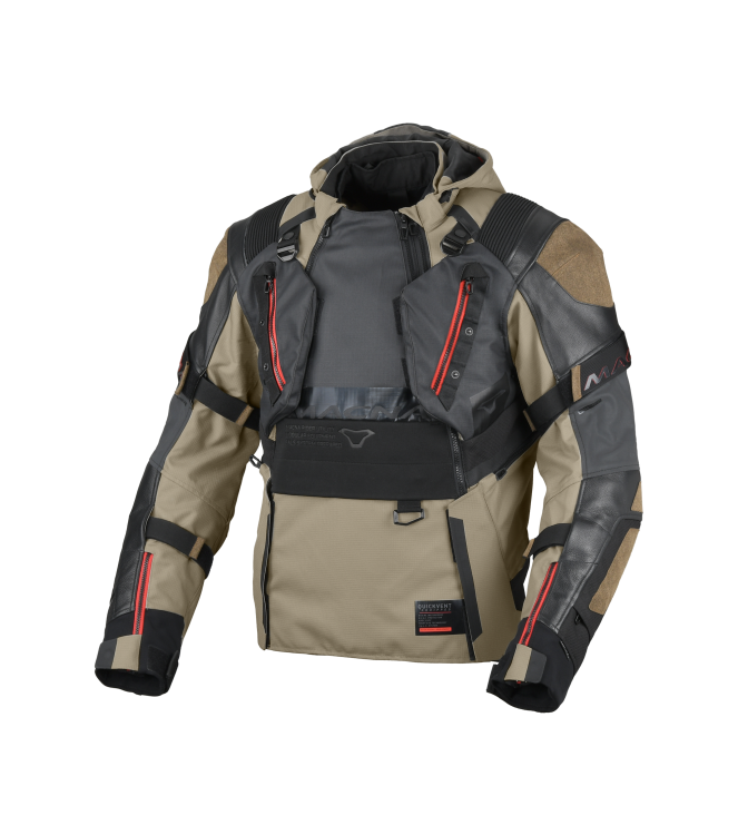 Macna Tryton Motorjas taupe - zwart