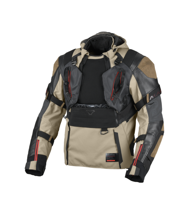 Macna Tryton Motorjas taupe - zwart