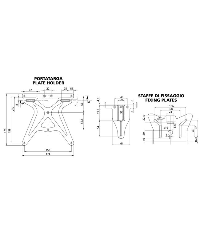 Lampa Aero-X kentekenplaat houder