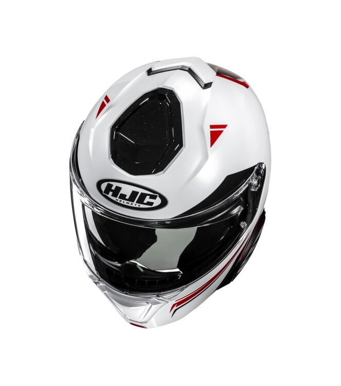 Motorhelm HJC, i91 Tricus wit - rood