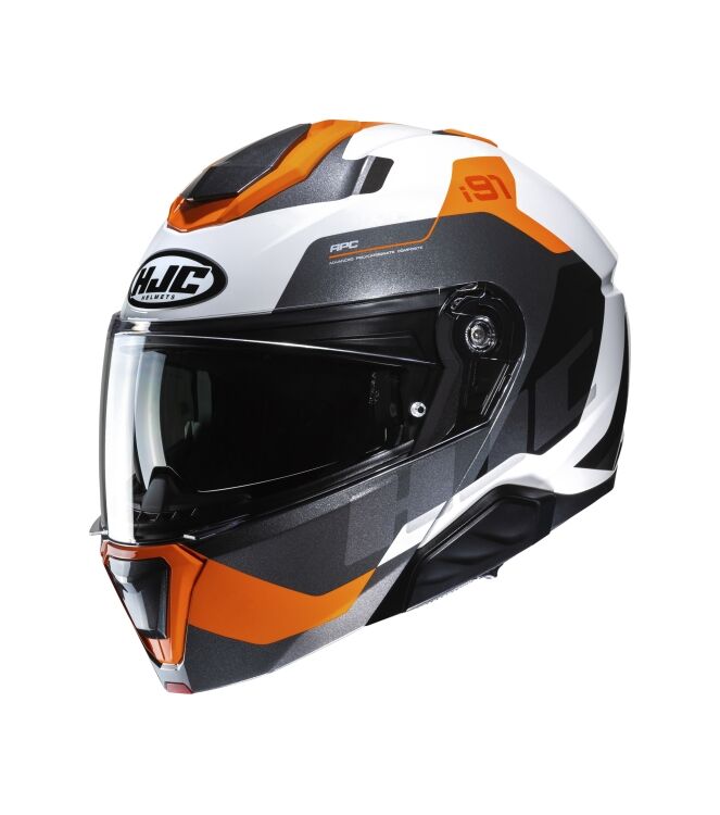 HJC i91 Carst wit - oranje