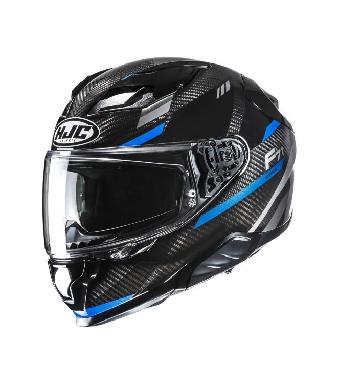 HJC F71 Carbon Esira Motorhelm zwart - blauw