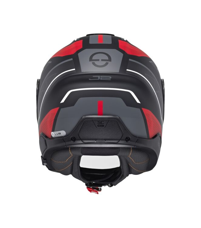 Motorhelm Schuberth, J2 Sigma Grey zwart - rood