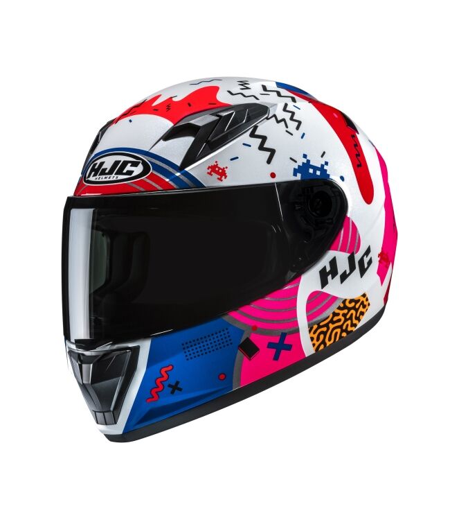 Motorhelm HJC, Y10 Mika wit/roze