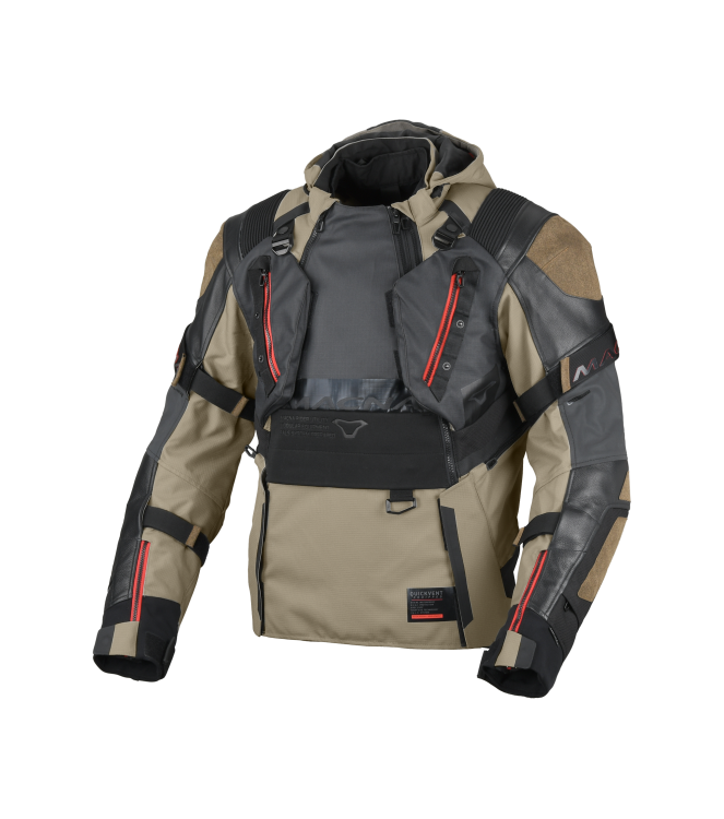 Macna Tryton Motorjas taupe - zwart