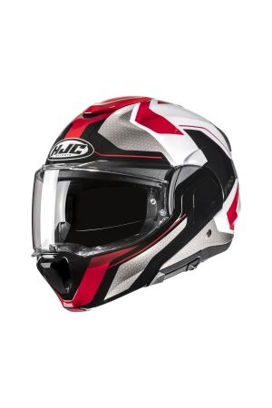 HJC F100 Bios Systeemhelm wit/rood