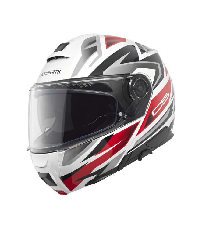 Motorhelm Schuberth, C5 Zenith black wit - rood