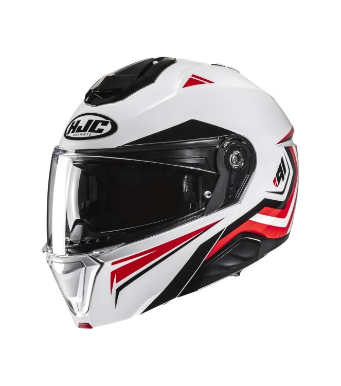 Motorhelm HJC, i91 Tricus wit - rood